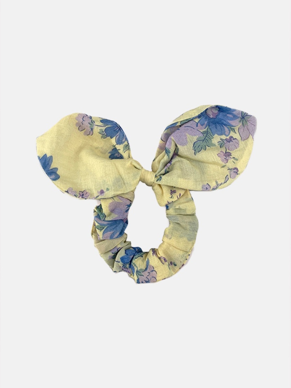 LoveShackFancy Pale Yellow Floral Bow Scrunchie